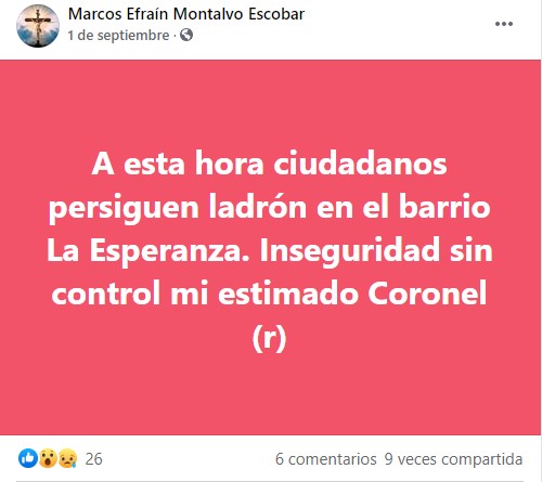 Facebook Marcos Montalvo 1 de septiembre 2021