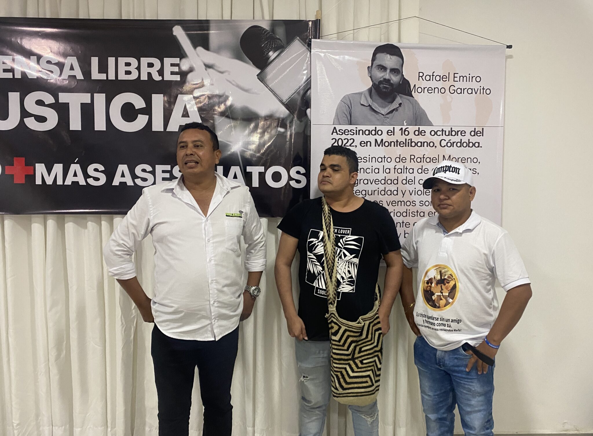 De izquierda a derecha, los periodistas Walter Álvarez, Yamir Pico y Organis Cuadrado. Crédito: Jeanneth Valdivieso.