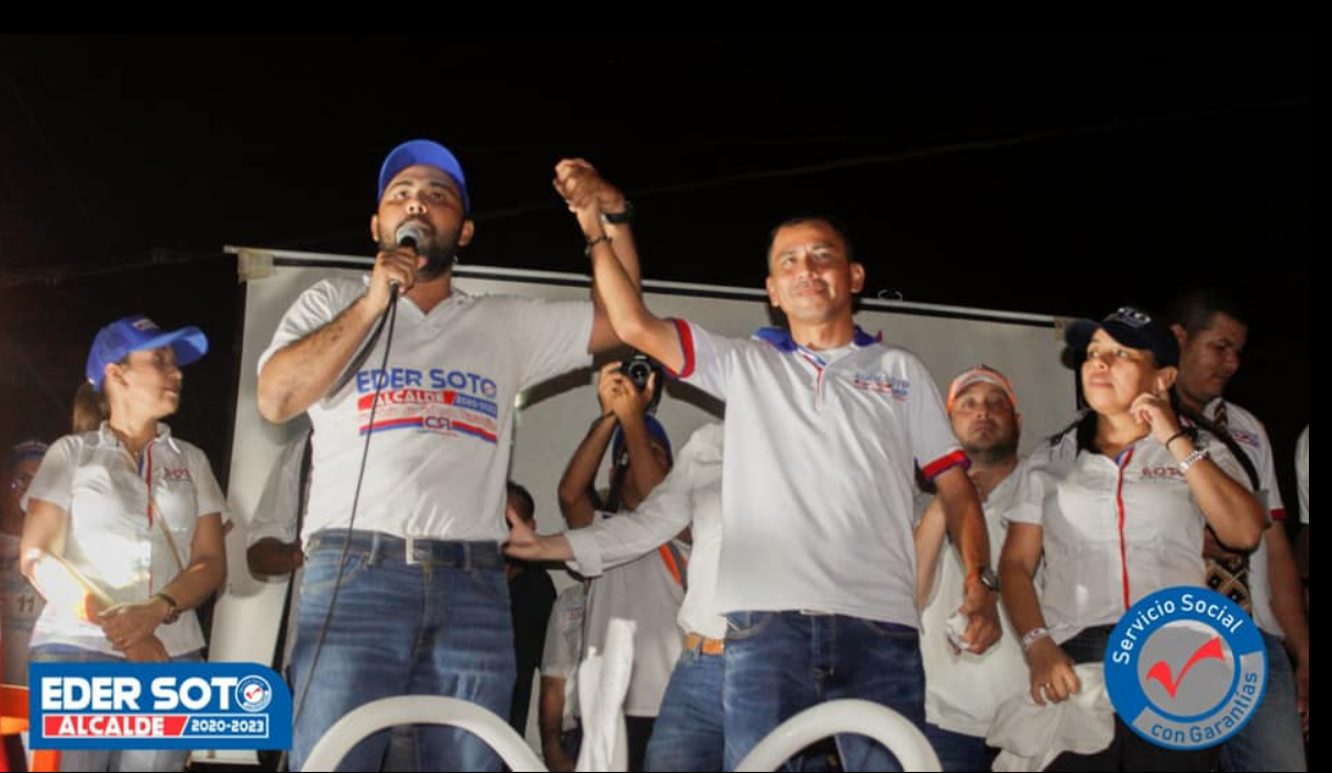 Juan David Duque y Eder Soto durante la campaña a la Alcaldía en 2019. Crédito: Facebook de Juan Duque.