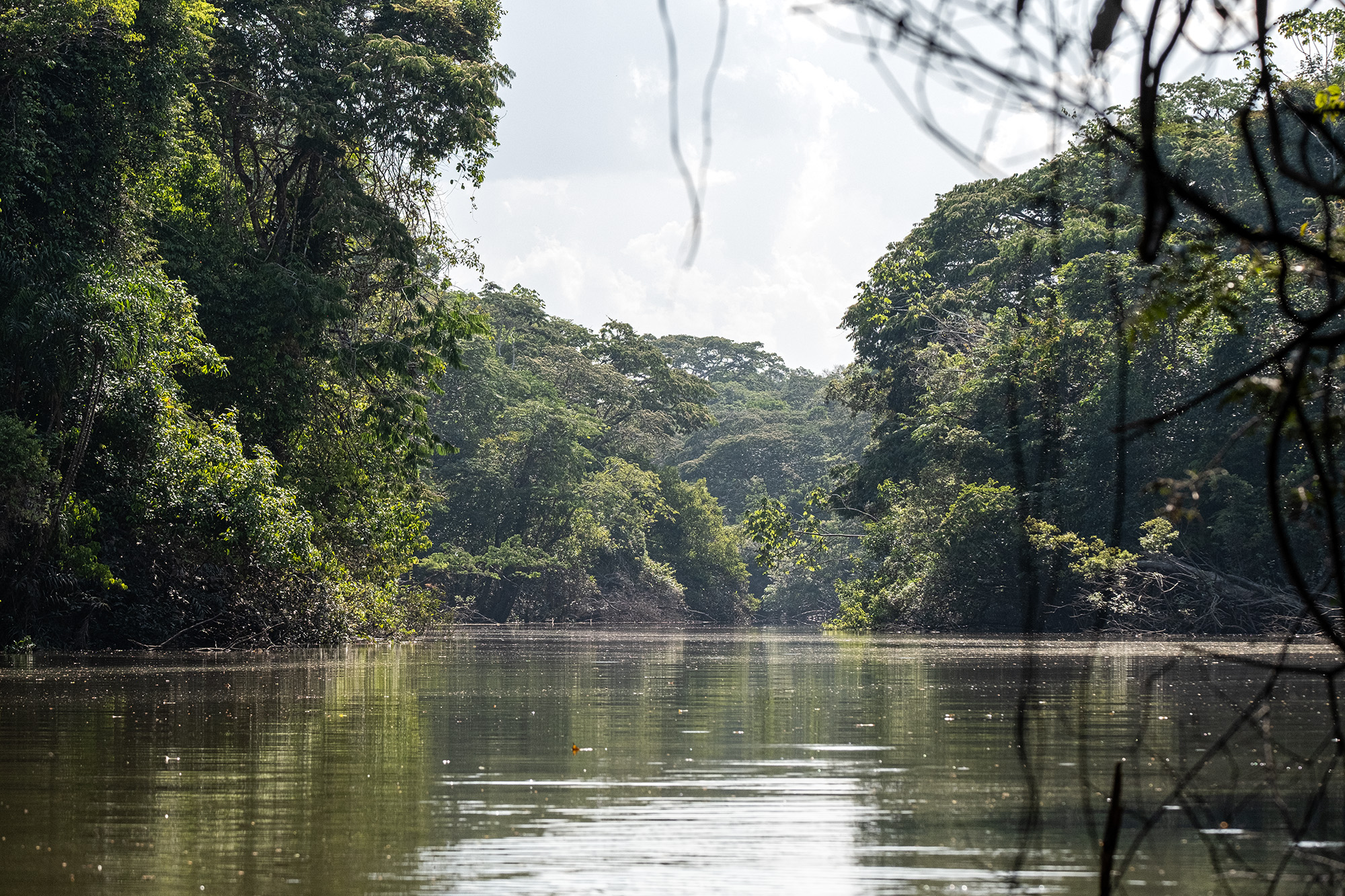 Los ríos amazónicos son, en muchos casos, los límites de los resguardos indígenas, pero en la práctica son un espacio compartido de donde sacan su sustento y garantizan su movimiento. Foto: Víctor Galeano.