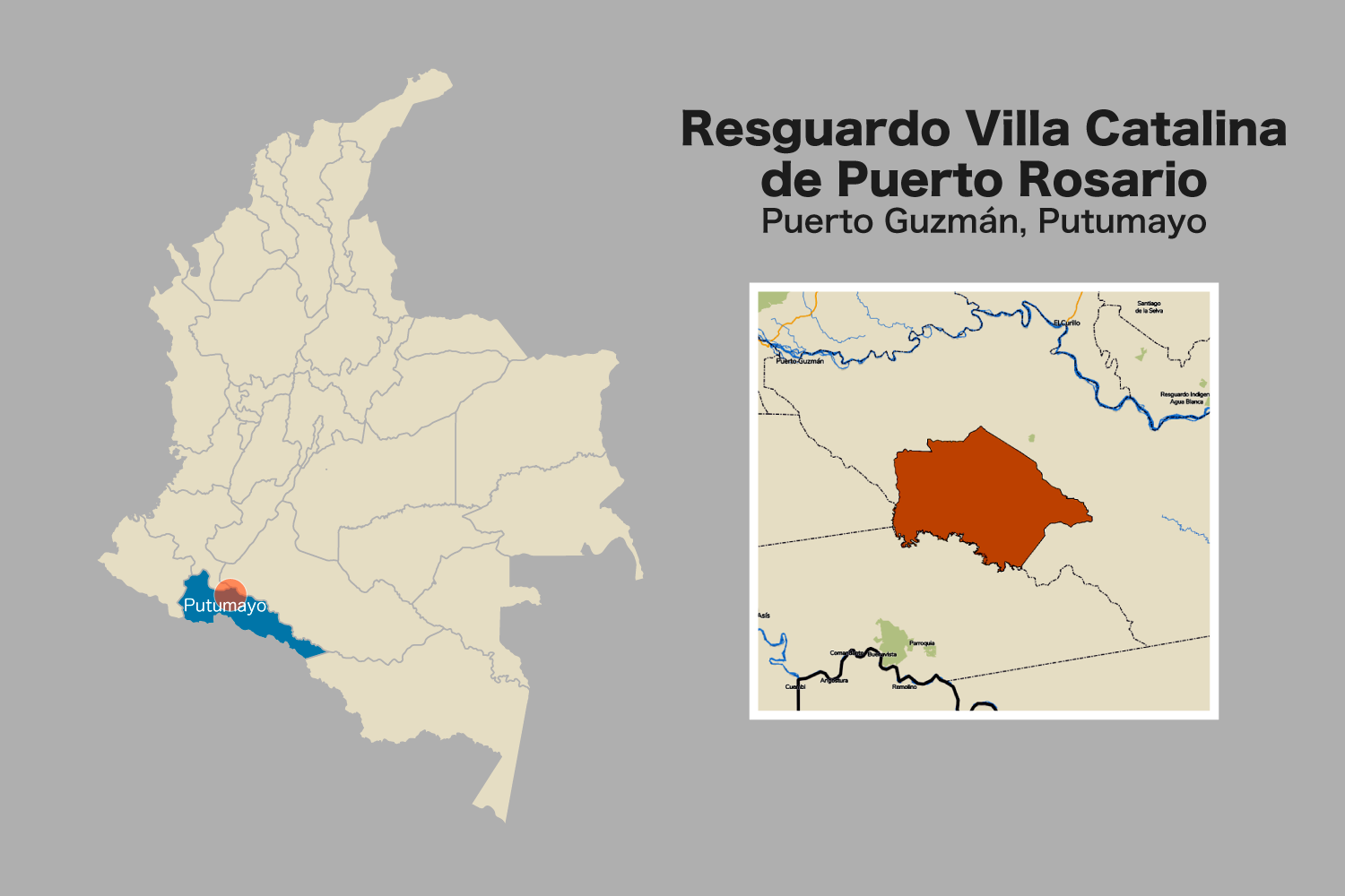 Mapa Villa Catalina Puerto Guzmán Putumayo.