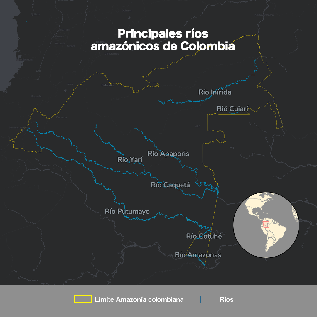 Mapa ríos amazónicos