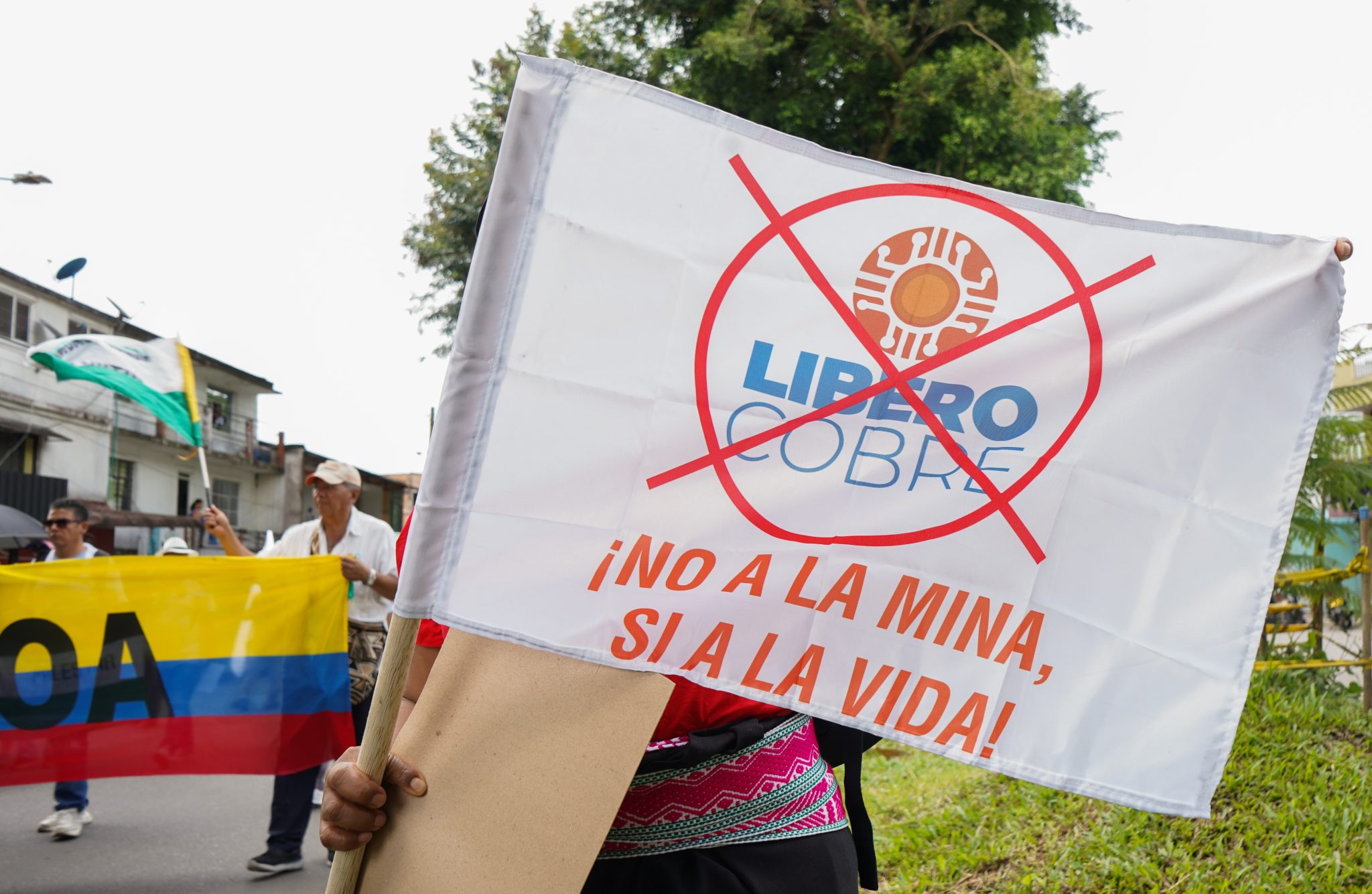 Foto protesta contra Libero Cobre Colectivo Yuyariy