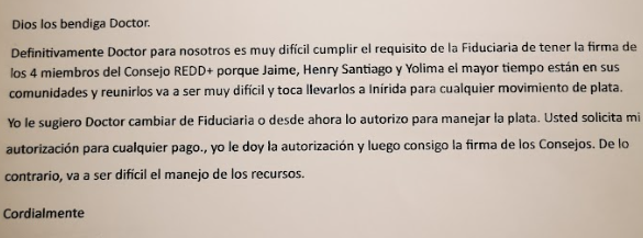 Extracto Carta de Aquileo a Gallego.